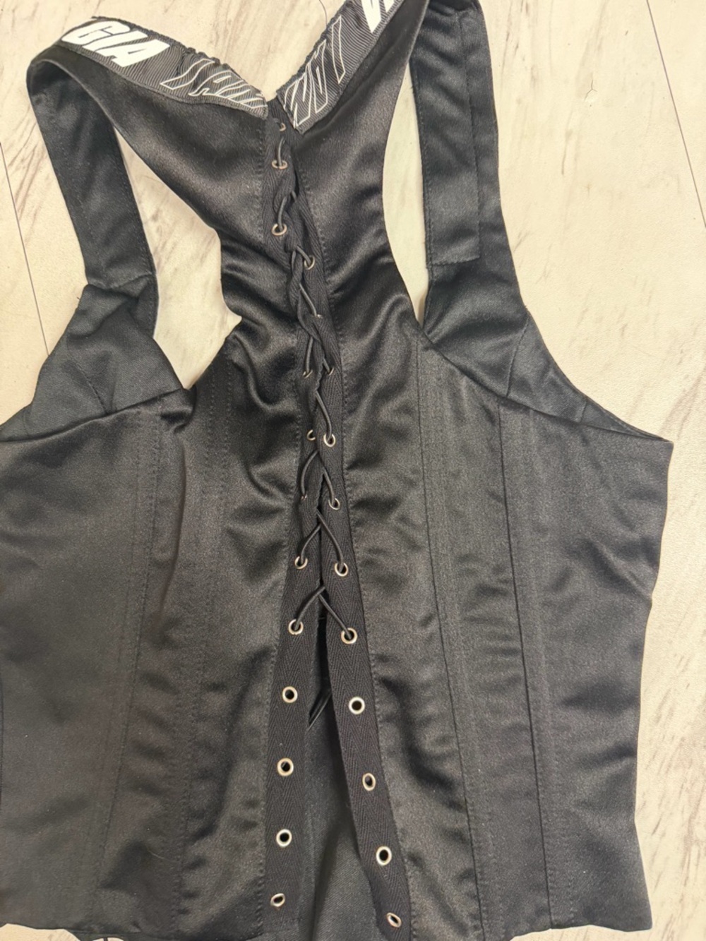 I.AM.GIA Black Lace-Up Corset Tank - Picture 4 of 6